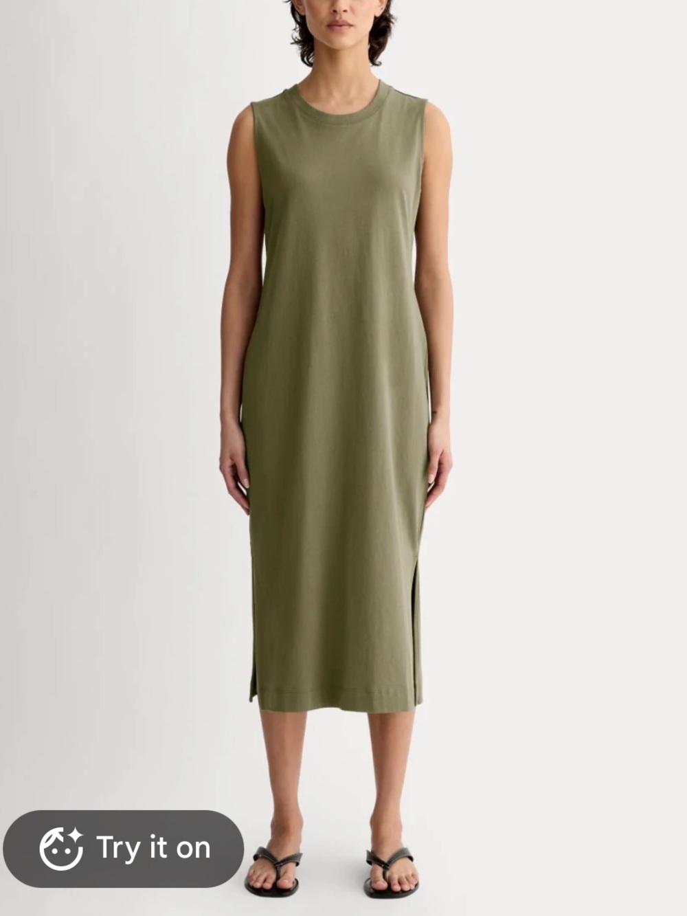 Everlane Beige Cotton Sleeveless Maxi Dress